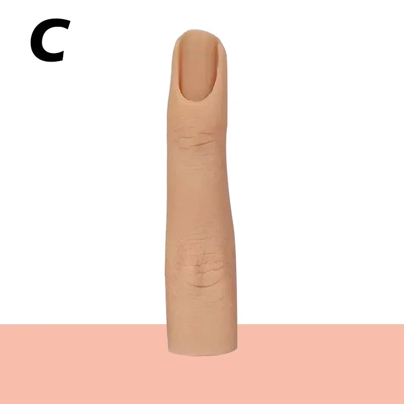 Nails Practice Finger Model Silicone Nail Art Training Hand Natural False Finger Nails Fake Nail Tips DIY Display Manicure Tools