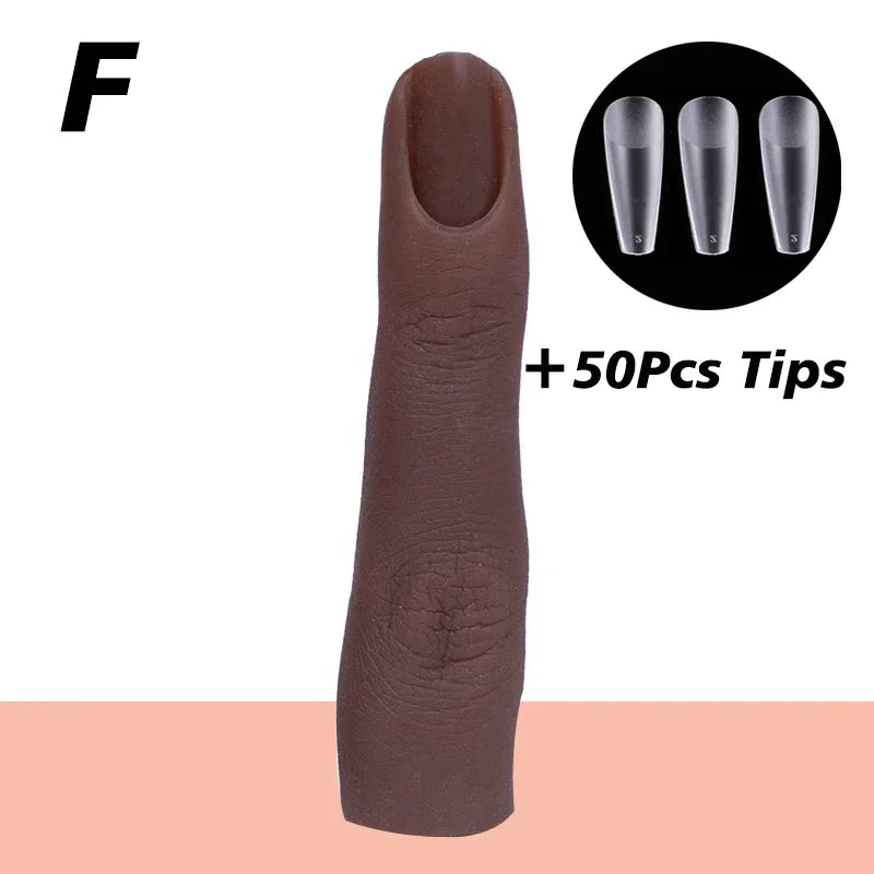 Nails Practice Finger Model Silicone Nail Art Training Hand Natural False Finger Nails Fake Nail Tips DIY Display Manicure Tools