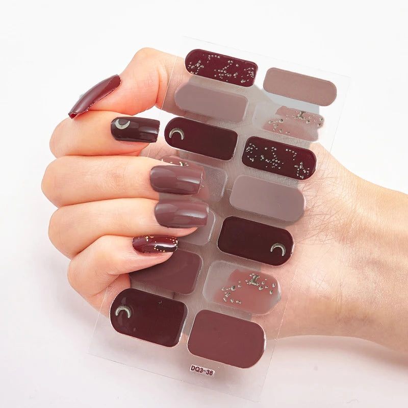 Stickers para Uñas de Gel Semi Curado – Diseños de Color Sólido
