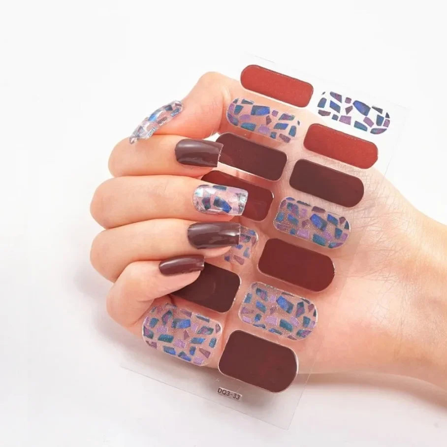 Stickers para Uñas de Gel Semi Curado – Diseños de Color Sólido