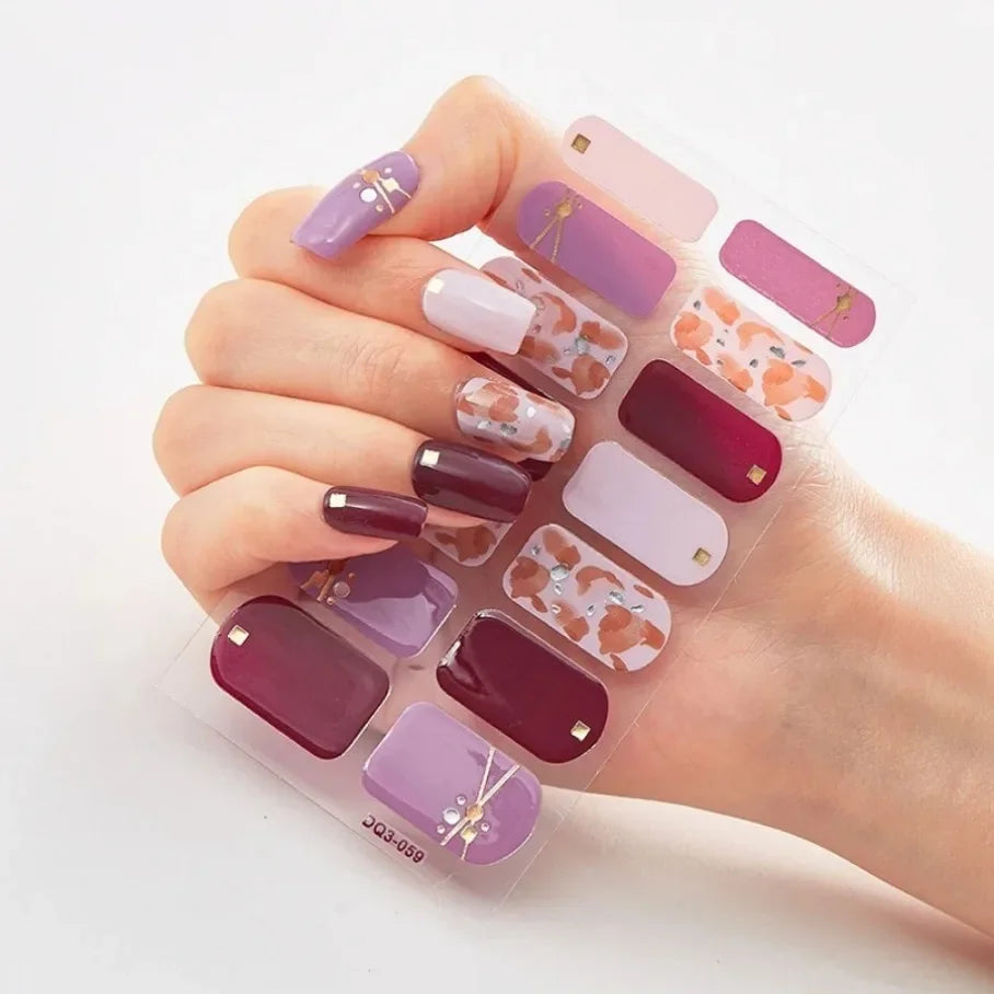 Stickers para Uñas de Gel Semi Curado – Diseños de Color Sólido