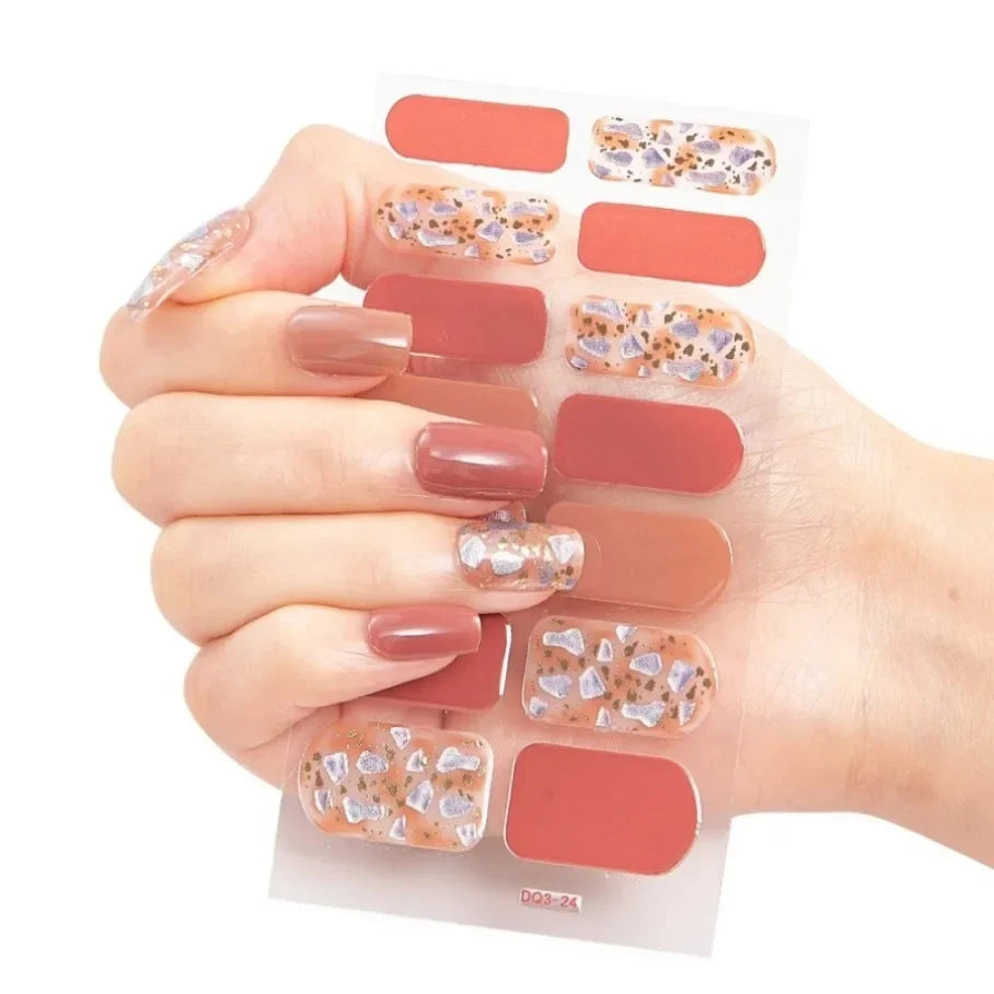 Stickers para Uñas de Gel Semi Curado – Diseños de Color Sólido