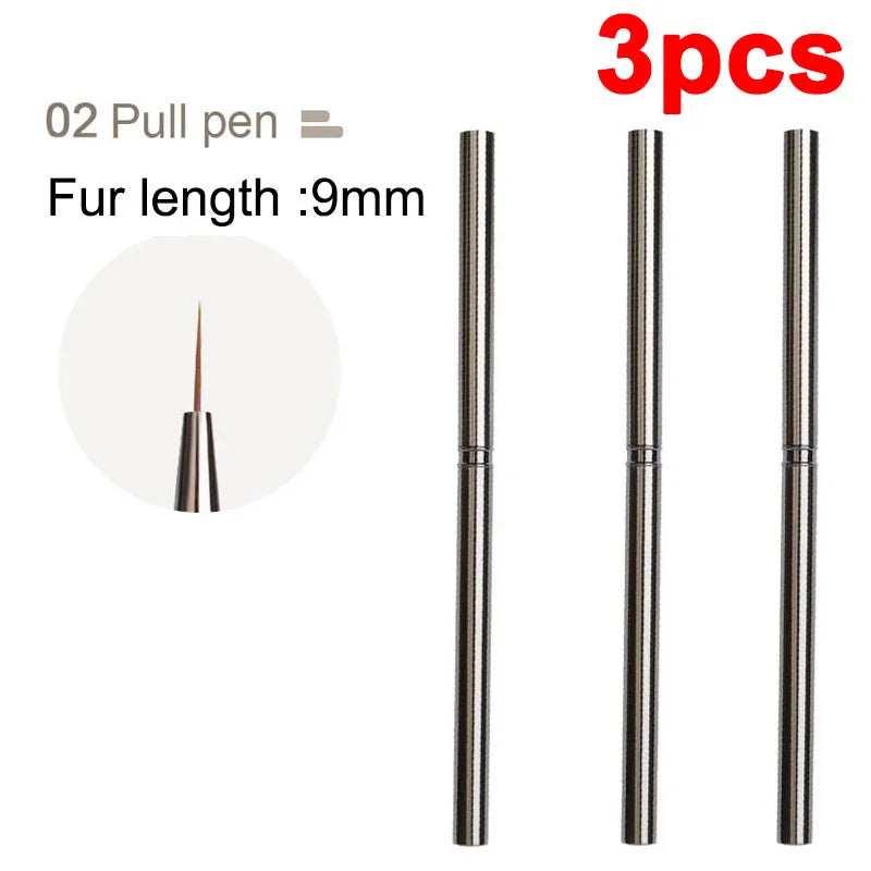 Nail Art Liner Brushes Striping Drawing Elongated Lines Painting 6/9/12/15/18mm Professional Nail Manicure Tool ZJS02