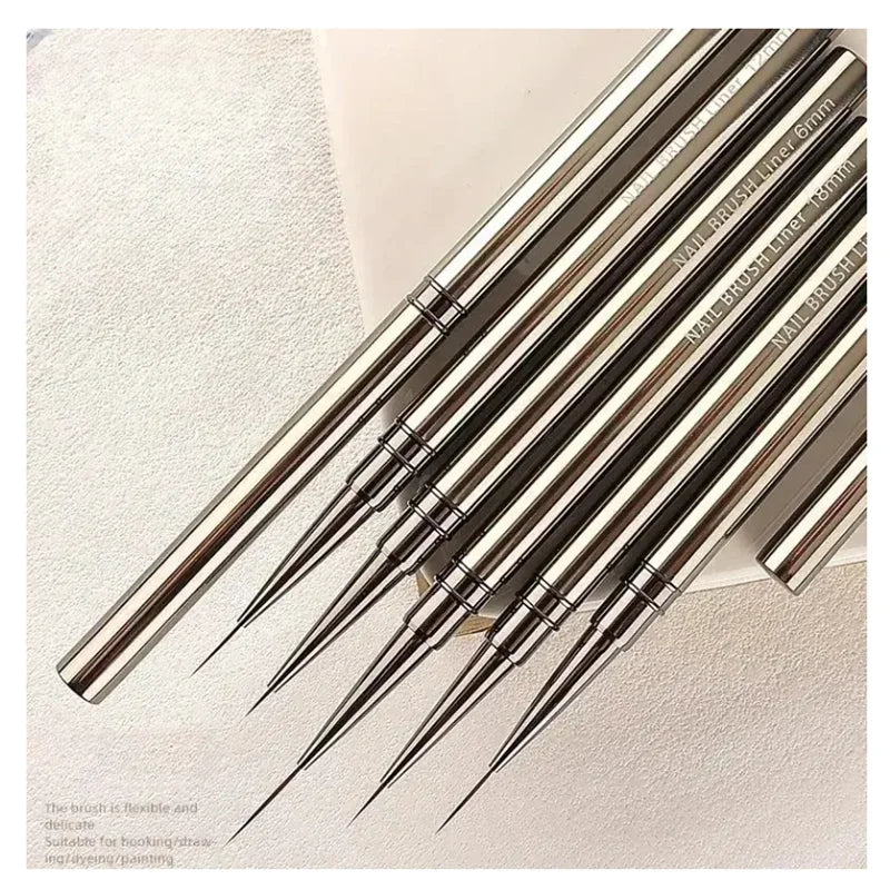Nail Art Liner Brushes Elongated Lines Striping Drawing Painting 6/9/12/15/18/25mm Nail Design Pen Professional Manicure Tool