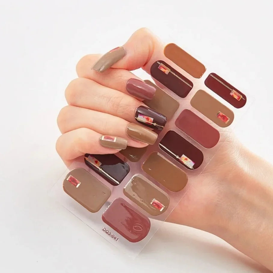 Stickers para Uñas de Gel Semi Curado – Diseños de Color Sólido