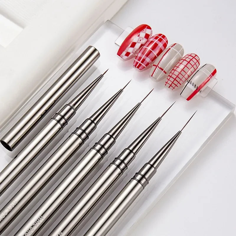 Nail Art Liner Brushes Elongated Lines Striping Drawing Painting 6/9/12/15/18/25mm Nail Design Pen Professional Manicure Tool