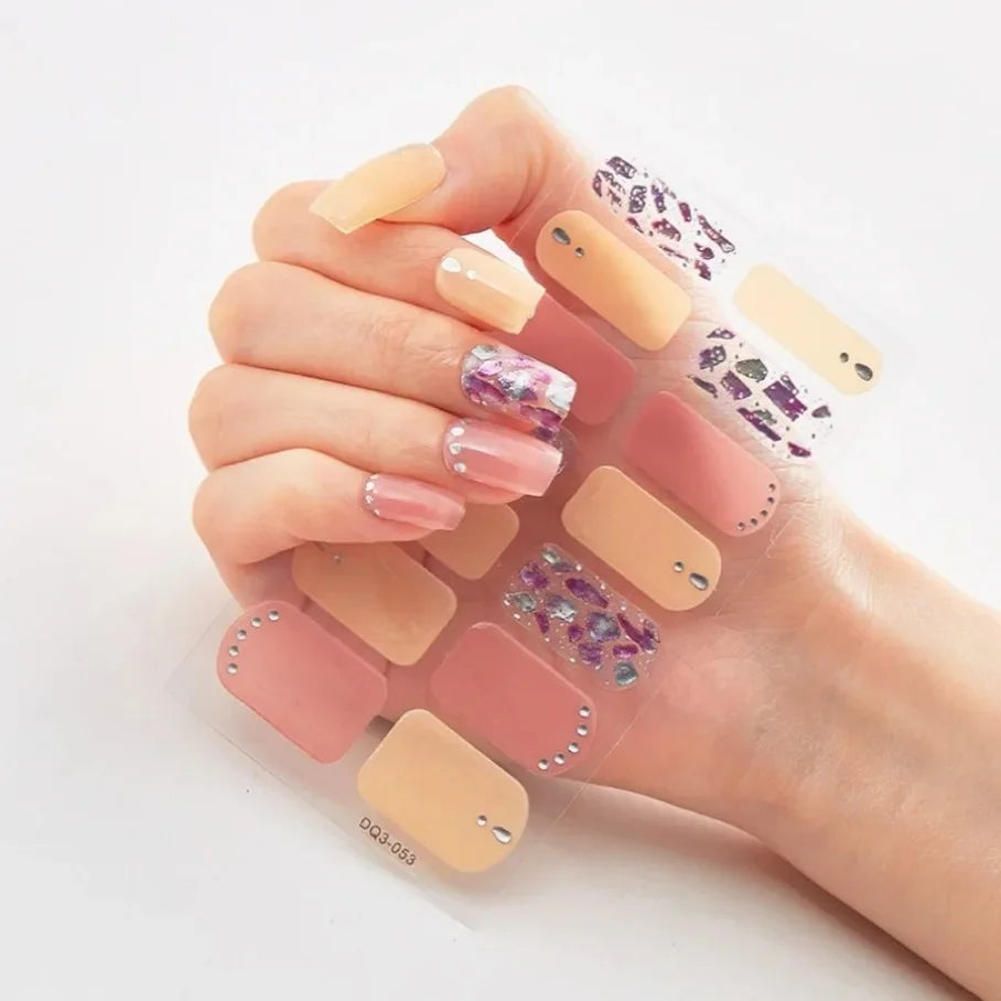 Stickers para Uñas de Gel Semi Curado – Diseños de Color Sólido