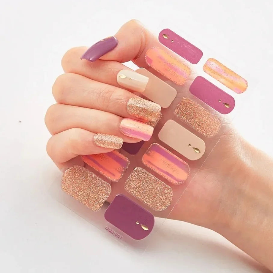 Stickers para Uñas de Gel Semi Curado – Diseños de Color Sólido