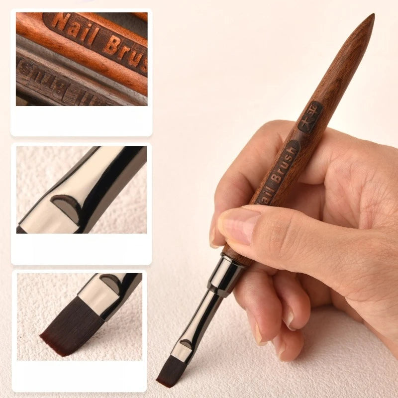 Pinceles para Nail Art con Mango de Madera – Fototerapia y Gel UV