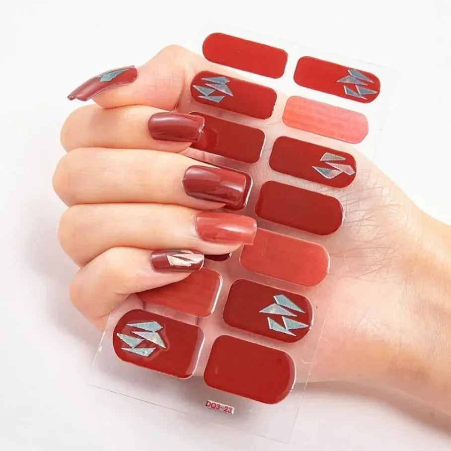 Stickers para Uñas de Gel Semi Curado – Diseños de Color Sólido