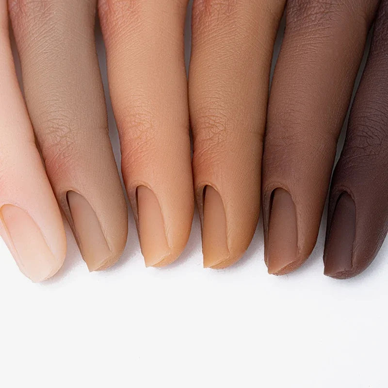 Nails Practice Finger Model Silicone Nail Art Training Hand Natural False Finger Nails Fake Nail Tips DIY Display Manicure Tools