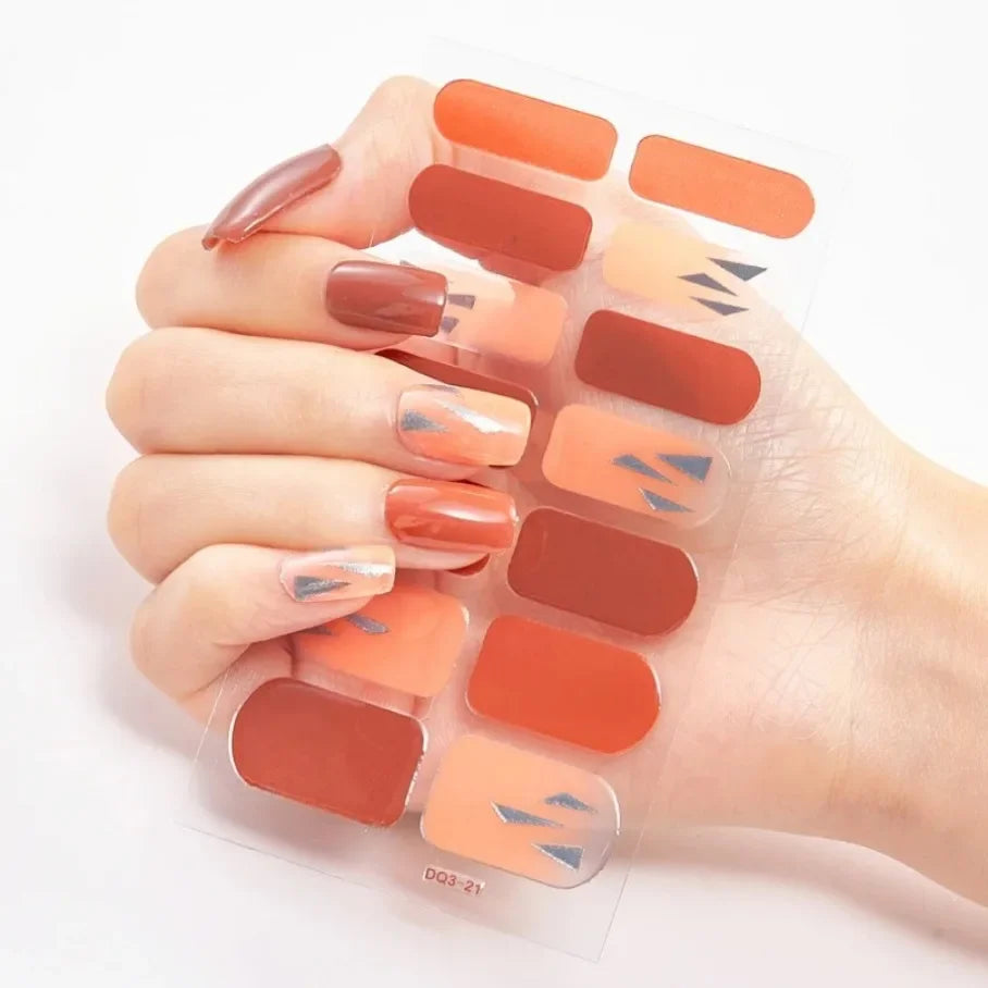 Stickers para Uñas de Gel Semi Curado – Diseños de Color Sólido