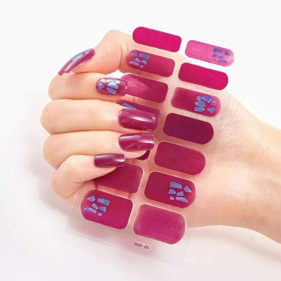 Stickers para Uñas de Gel Semi Curado – Diseños de Color Sólido