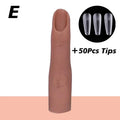 Nails Practice Finger Model Silicone Nail Art Training Hand Natural False Finger Nails Fake Nail Tips DIY Display Manicure Tools