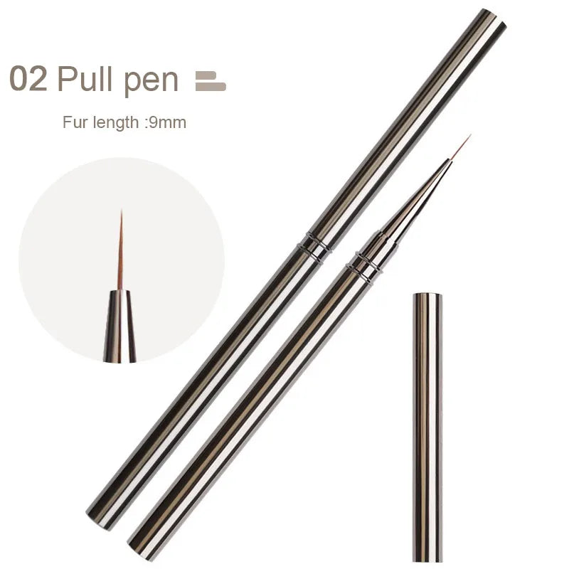 Nail Art Liner Brushes Striping Drawing Elongated Lines Painting 6/9/12/15/18mm Professional Nail Manicure Tool ZJS02
