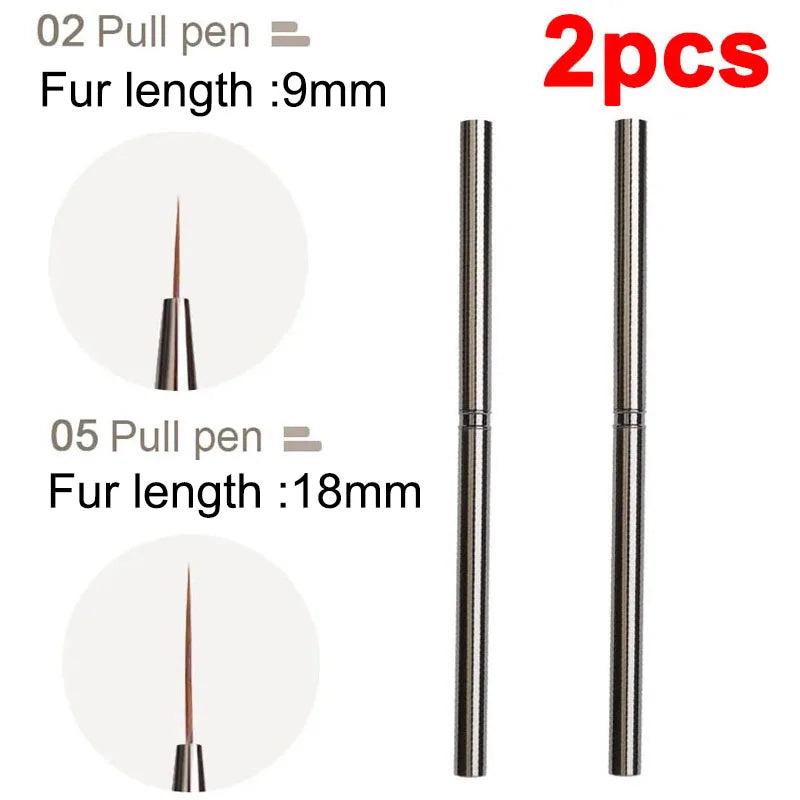 Nail Art Liner Brushes Striping Drawing Elongated Lines Painting 6/9/12/15/18mm Professional Nail Manicure Tool ZJS02
