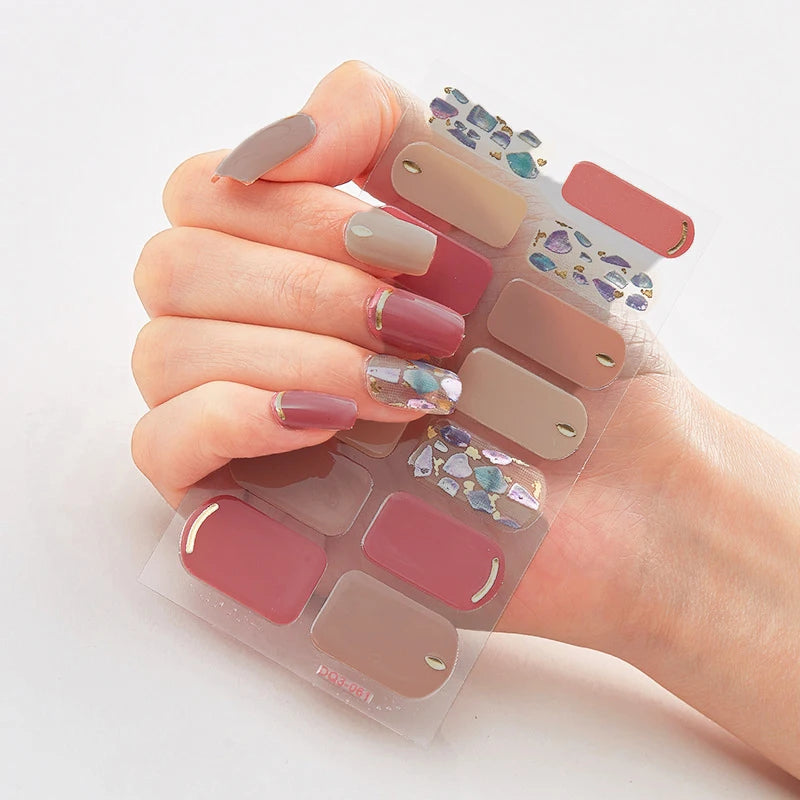 Stickers para Uñas de Gel Semi Curado – Diseños de Color Sólido
