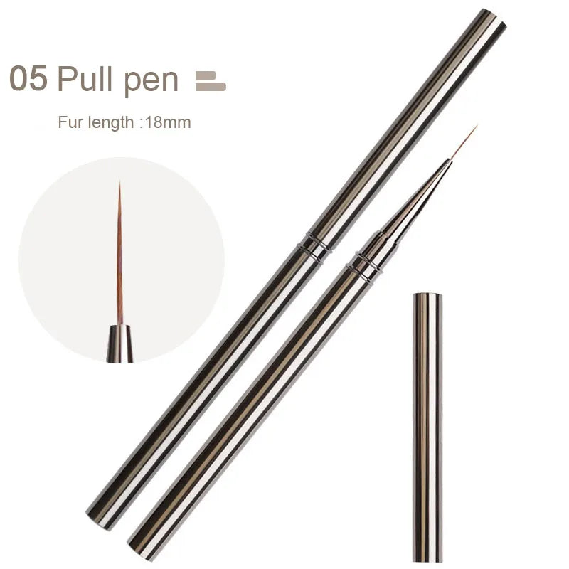 Nail Art Liner Brushes Striping Drawing Elongated Lines Painting 6/9/12/15/18mm Professional Nail Manicure Tool ZJS02