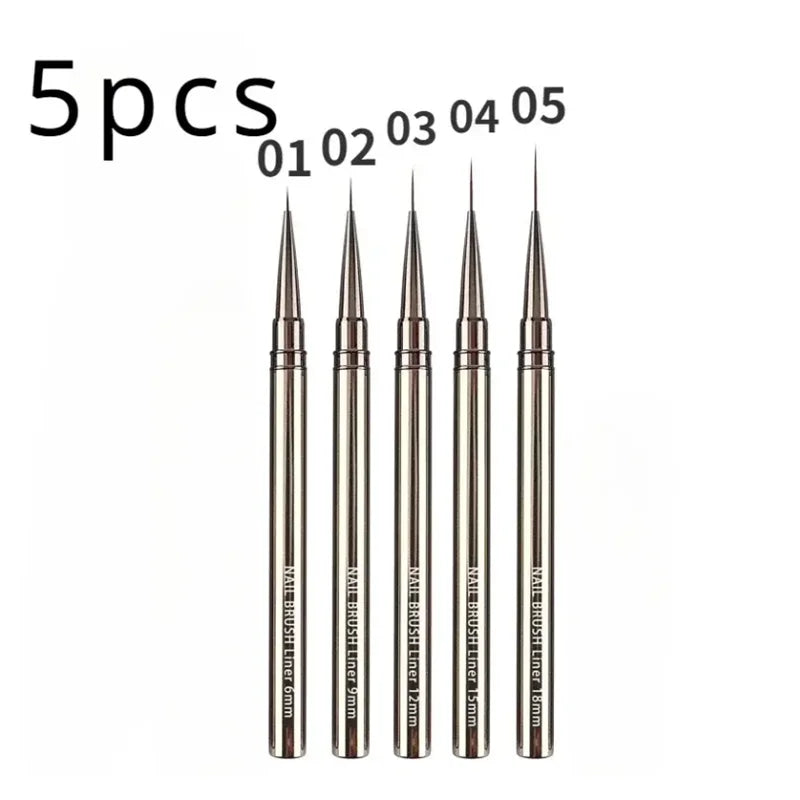 Nail Art Liner Brushes Elongated Lines Striping Drawing Painting 6/9/12/15/18/25mm Nail Design Pen Professional Manicure Tool