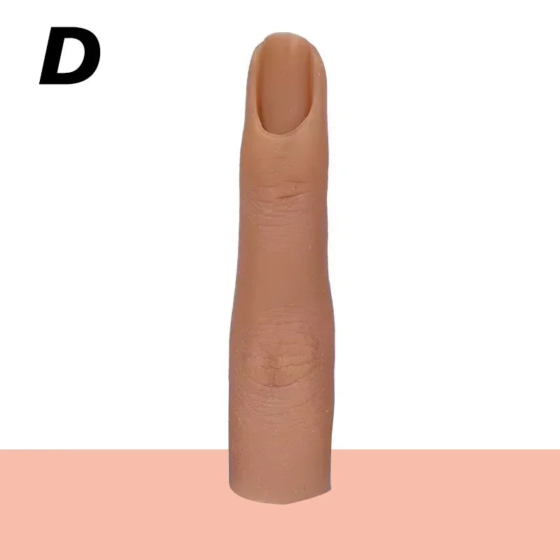 Nails Practice Finger Model Silicone Nail Art Training Hand Natural False Finger Nails Fake Nail Tips DIY Display Manicure Tools