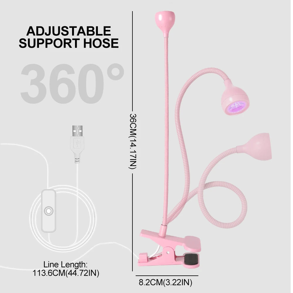 Lámpara UV LED para Uñas de Gel – Mini Portátil con Clip USB