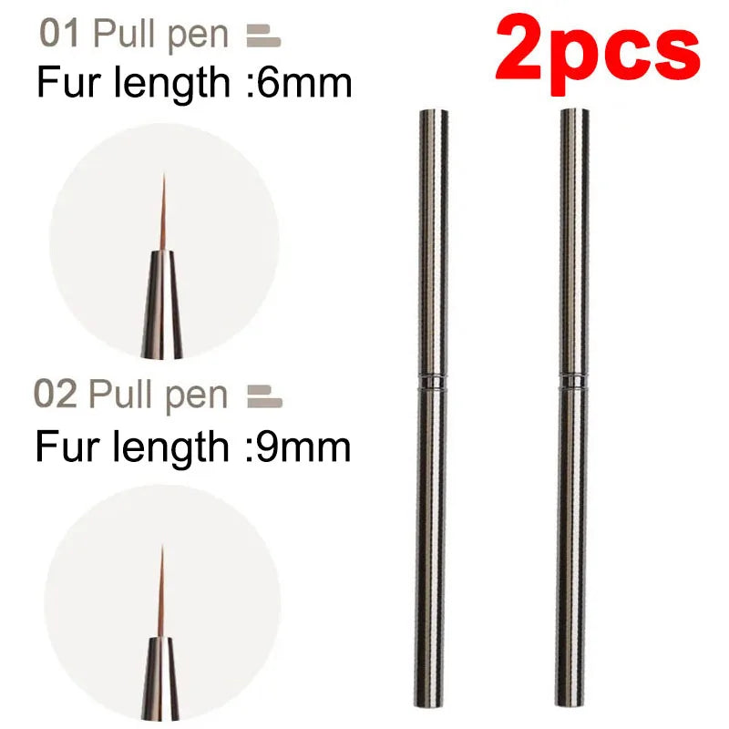 Nail Art Liner Brushes Striping Drawing Elongated Lines Painting 6/9/12/15/18mm Professional Nail Manicure Tool ZJS02