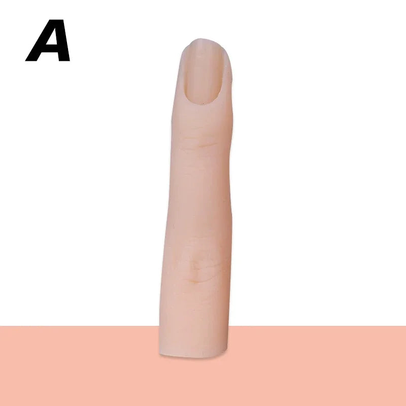 Nails Practice Finger Model Silicone Nail Art Training Hand Natural False Finger Nails Fake Nail Tips DIY Display Manicure Tools