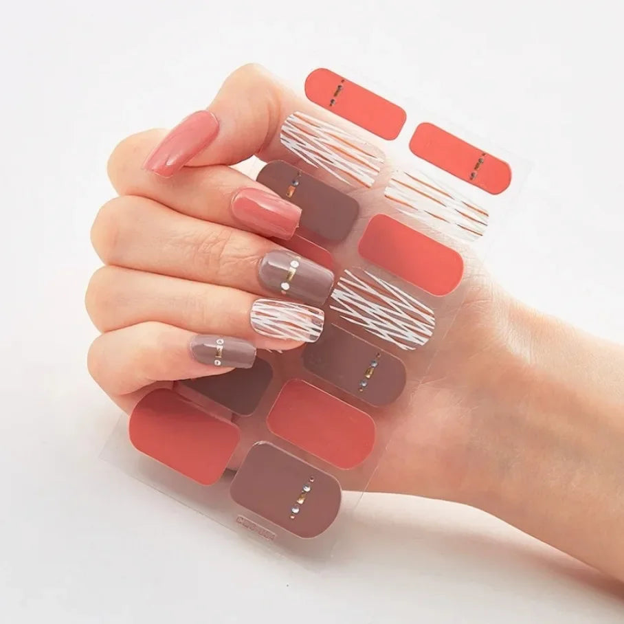 Stickers para Uñas de Gel Semi Curado – Diseños de Color Sólido