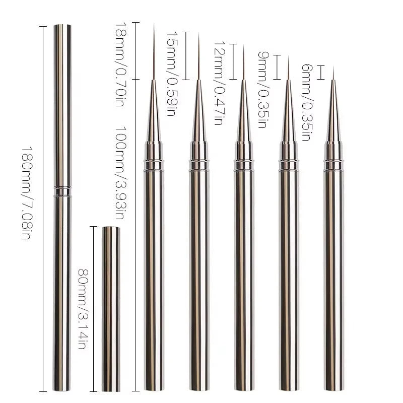 Pinceles Liner para Nail Art – Trazos Finos y Diseños Precisos