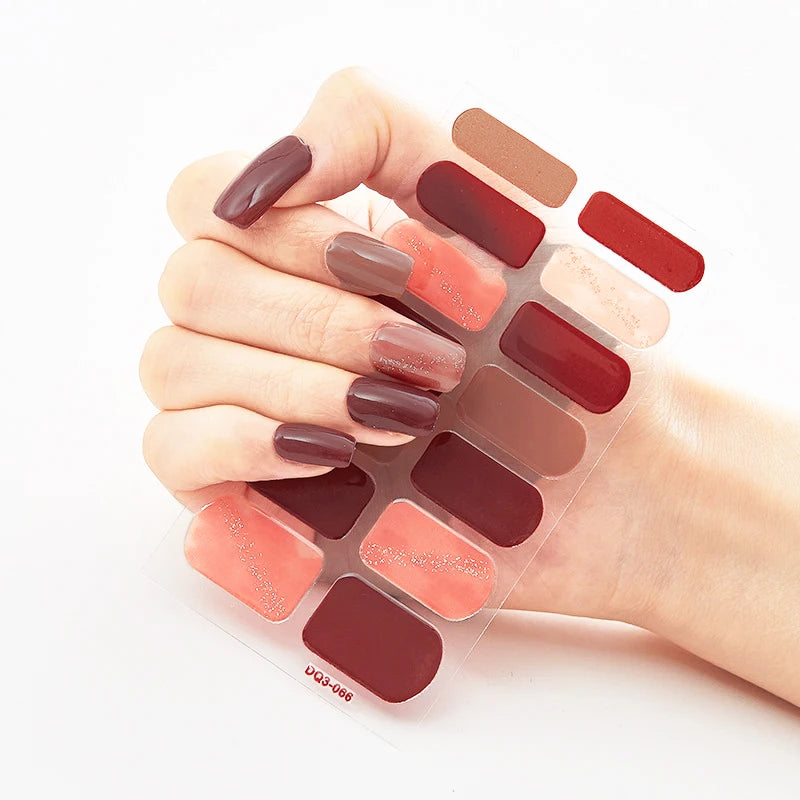 Stickers para Uñas de Gel Semi Curado – Diseños de Color Sólido