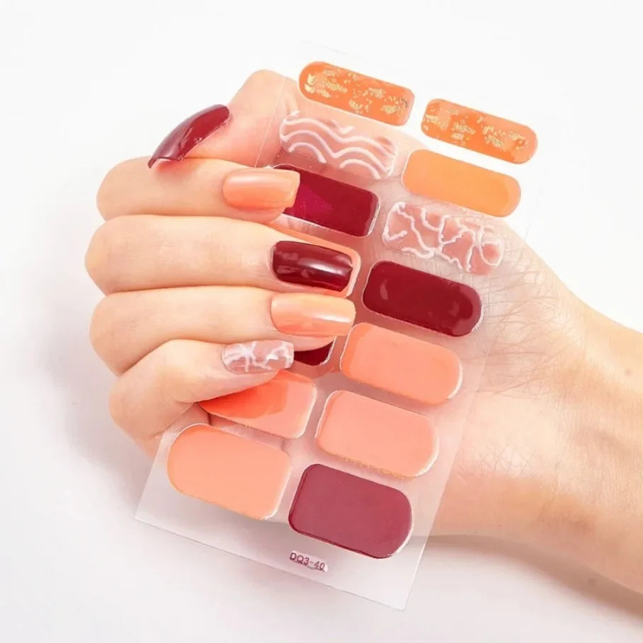 Stickers para Uñas de Gel Semi Curado – Diseños de Color Sólido