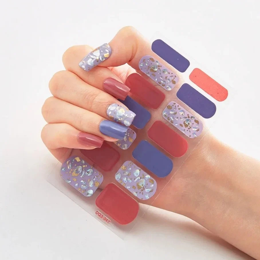 Stickers para Uñas de Gel Semi Curado – Diseños de Color Sólido