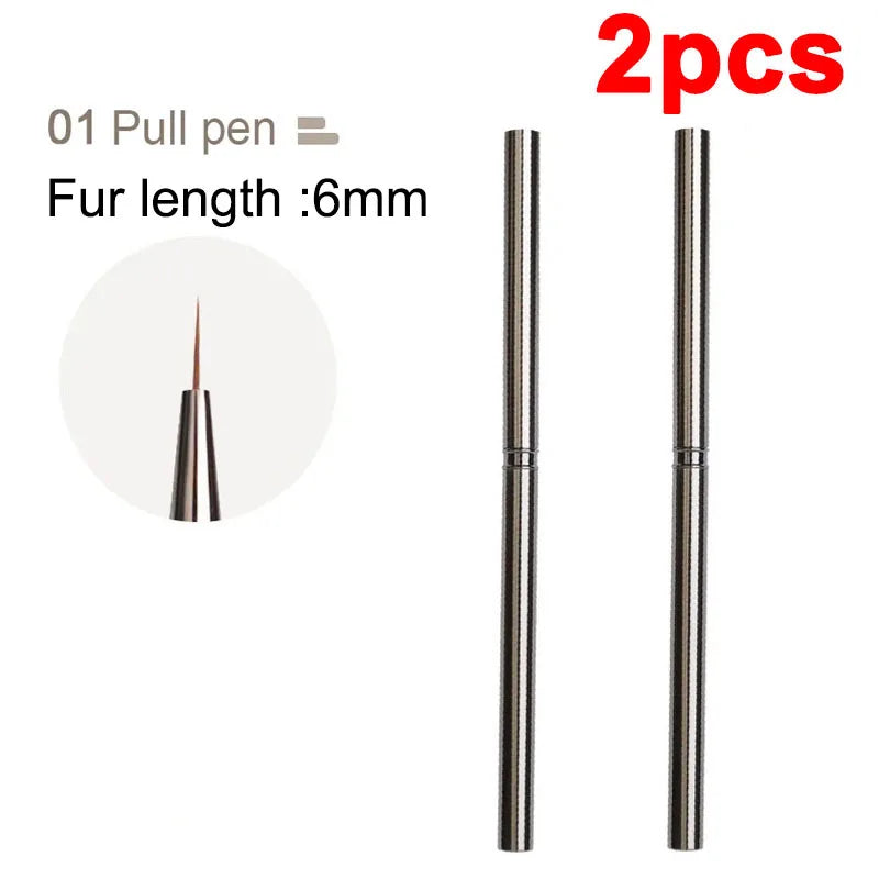 Nail Art Liner Brushes Striping Drawing Elongated Lines Painting 6/9/12/15/18mm Professional Nail Manicure Tool ZJS02