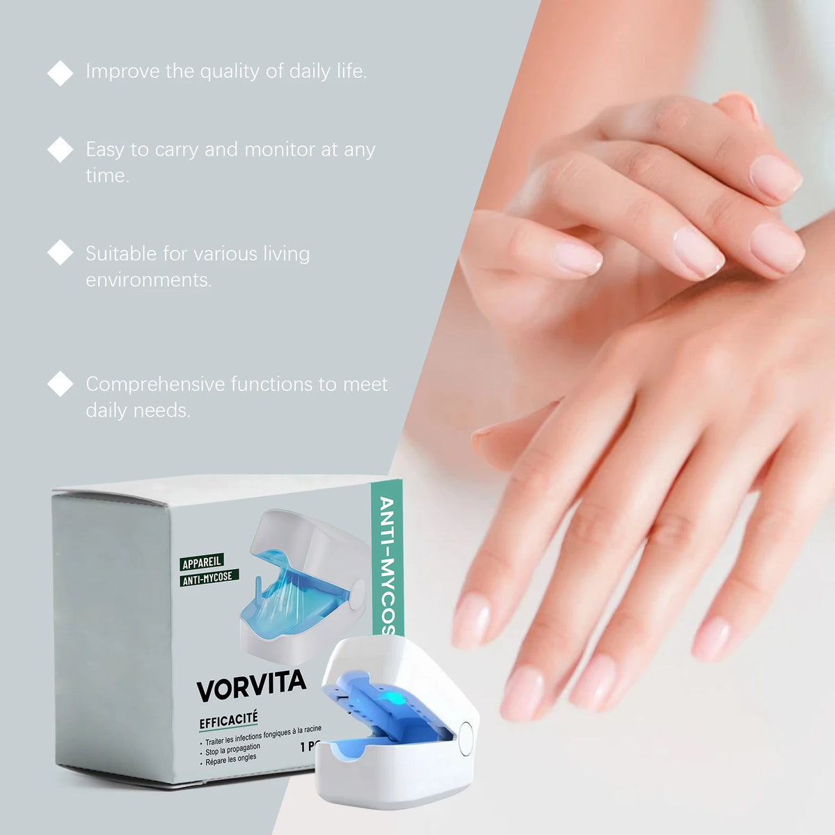 Nail Care Device Gently Nourishes and Cares for Hand and Toenails, Polishes for a Shiny Finish, Convenient for Daily Use