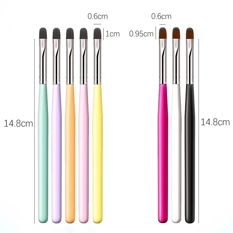 Set de Pinceles para Nail Art – Gel UV Acrílico y Decoración