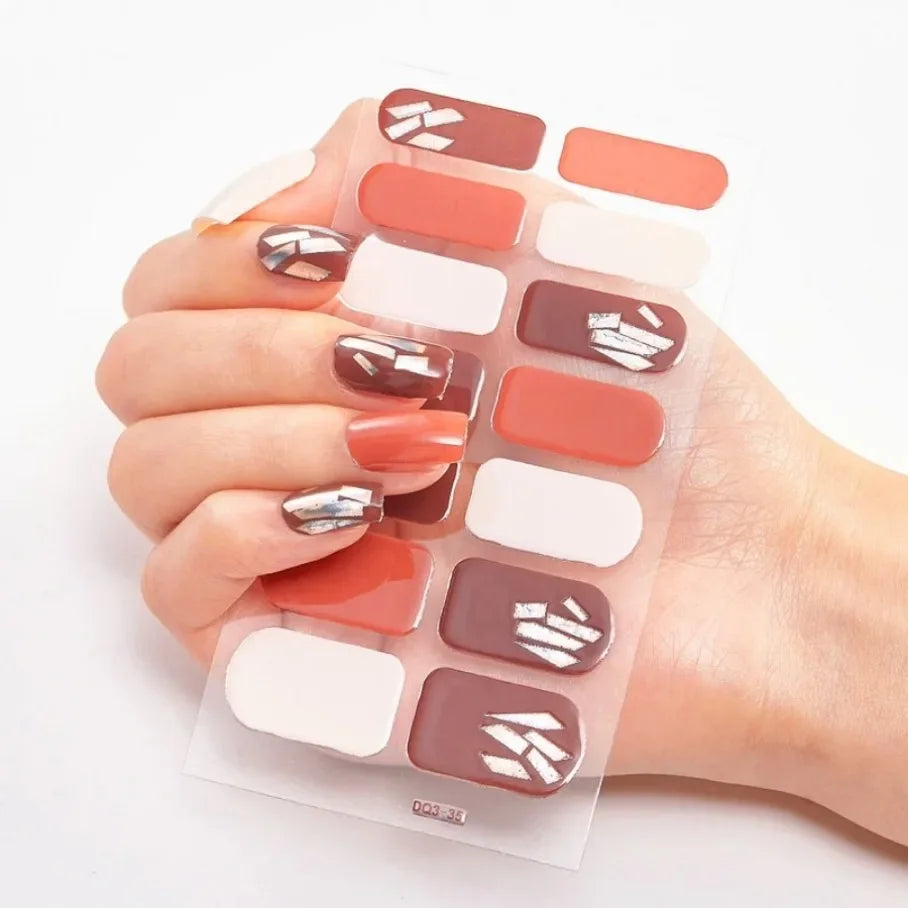 Stickers para Uñas de Gel Semi Curado – Diseños de Color Sólido